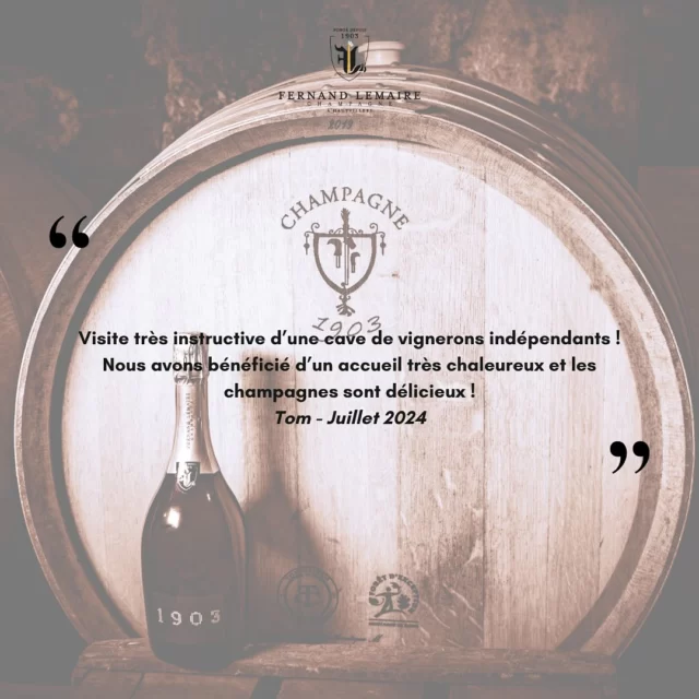 🇫🇷 Au Champagne Fernand Lemaire, l’accueil de nos clients est une priorité. 
Du lundi au samedi, nous vous accueillons au domaine pour une visite et/ou une dégustation de 3 de nos Champagnes.🥂 Notre équipe est fière de mettre en avant le savoir-faire de la Maison ainsi que la conservation des traditions champenoises, le tout au coeur d’une entreprise familiale.

Alors n’attendez plus et venez nous rendre visite ! Pour que l’on puisse vous accueillir dans les meilleures conditions possibles, pensez à nous appeler pour que l’on convienne d’un rendez-vous ensemble.

À très vite à Hautvillers !

Crédit photo : Sylvain Gallo 

🇬🇧 At Champagne Fernand Lemaire, welcoming our customers is a priority. 
From Monday to Saturday, we welcome you to the wine estate for a visit and/or a tasting of 3 of our Champagnes.🥂 Our team is proud to share with you the House’s expertise and the preservation of champenoises traditions, all at the heart of a family-owned company.

So don’t wait any longer, come and visit us ! To welcome you in the best conditions, please give us a call to arrange a meeting.

See you soon in Hautvillers !

#champagnefernandlemaire #vigneron #vigneronsindependants #champagne #hautvillers #cellar #wine #familybusiness #winegrower #premiercru #terroir #famille #champagnelovers #avis