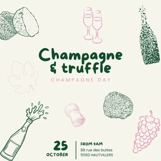 🇫🇷 Participez au Champagne Day avec notre accord Champagne & truffe !🥂

Pour l’occasion, 3 de nos cuvées seront disponibles à l’achat (Tradition Brut, Grande Réserve & notre blanc de blancs en sélection parcellaire, Myra) et seront accompagnées de canapés à la crème de truffe.
Les produits truffés ont été soigneusement choisis par nos soins de façon à s’accorder parfaitement avec nos Champagnes.🍾

Vous souhaitez en savoir plus ? Contactez-nous à l’adresse suivante : champagne-lemaire@wanadoo.fr ou par téléphone au : 03 26 59 40 44
 
L’abus d’alcool est dangereux, à consommer avec modération 

🇬🇧 Take part in Champagne Day with our Champagne & truffle pairing !🥂

For the occasion, 3 of our cuvées will be available for purchase (Tradition Brut, Grande Réserve & our plot-selected blanc de blancs, Myra) and will be accompanied by truffle cream canapés.
The truffle products have been carefully chosen by us to go perfectly with our Champagnes.🍾

Would you like to find out more ? Contact us at : champagne-lemaire@wanadoo.fr or by telephone on : 03 26 59 40 44

#champagnefernandlemaire #vigneron #vigneronsindependants #champagne #hautvillers #cellar #wine #familybusiness #winegrower #premiercru #terroir #famille #champagnelovers #truffle
